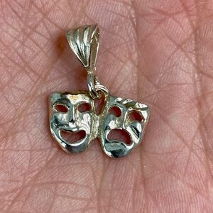 Theater Masks 925 Sterling Charm Preowned